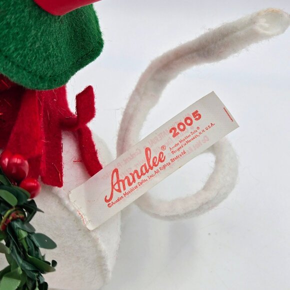 Annalee 2005 Christmas Mouse Green Hat Candy Canes Read - Picture 9 of 16